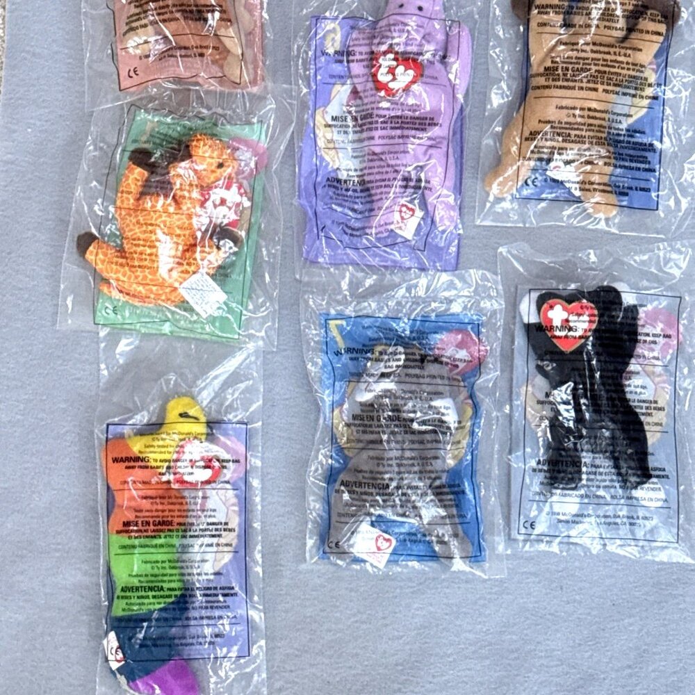 McDonalds Ty Teenie Beanie Babies 1998 1999 Lot Of 24 Complete Sets Plush Favors - Picture 13 of 16